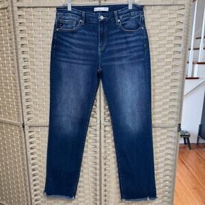KanCan Frayed Cuff Straight Jeans Size 29 Medium Wash Stretch Denim for Maurices